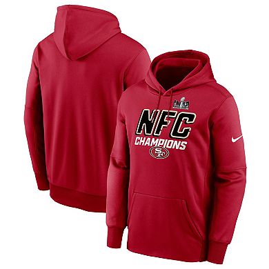 Men's Nike  Scarlet San Francisco 49ers 2023 NFC Champions Iconic Pullover Hoodie