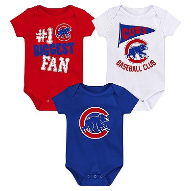 Newborn & Infant Fanatics Branded Chicago Cubs Fan Pennant 3-Pack Bodysuit Set