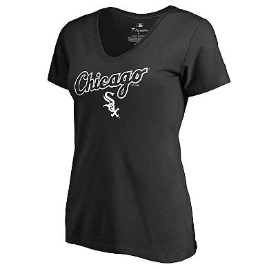 Women's Fanatics Branded Black Chicago White Sox Team Lockup T-Shirt