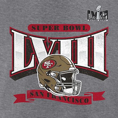 Women's Fanatics Branded  Heather Gray San Francisco 49ers Super Bowl LVIII Our Pastime Tri-Blend Scoop Neck T-Shirt