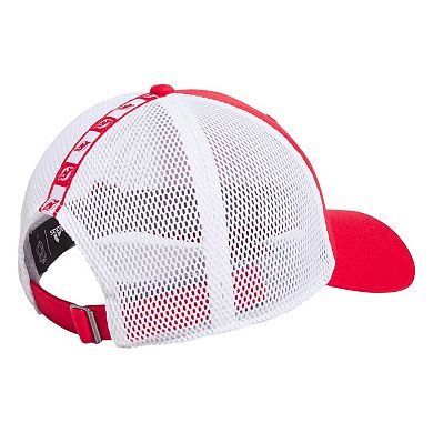 Men's adidas Red/White New Jersey Devils Cross Sticks Trucker Adjustable Hat