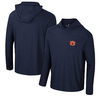 Men's Colosseum Navy Auburn Tigers Cloud Jersey Raglan Long Sleeve Hoodie T-Shirt