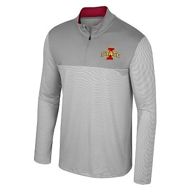 Men's Colosseum Gray Iowa State Cyclones Tuck Quarter-Zip Top