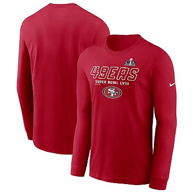 Men's Nike Scarlet San Francisco 49ers Super Bowl LVIII Iconic Long Sleeve T-Shirt