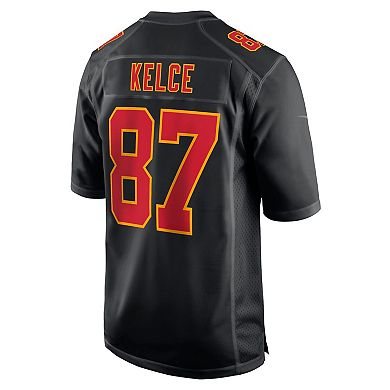 Men's Nike Travis Kelce Black Kansas City Chiefs Super Bowl LVIII Carbon Fashion Game Player Jersey