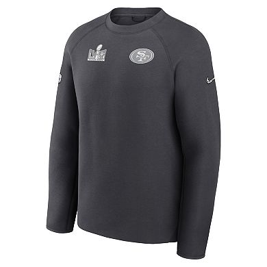 Men's Nike  Anthracite San Francisco 49ers Super Bowl LVIII Opening Night Tech Fleece Pullover Sweatshirt
