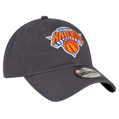 Men's New Era Charcoal New York Knicks Team 2.0 9TWENTY Adjustable Hat