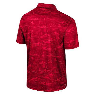 Men's Colosseum Red Louisville Cardinals Daly Print Polo