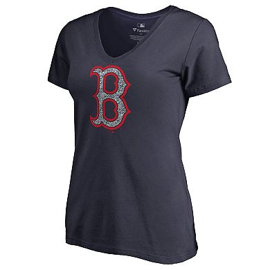 Women's Fanatics Branded Navy Boston Red Sox Static Logo V-Neck T-Shirt