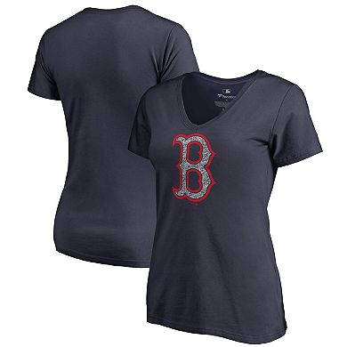 Women's Fanatics Branded Navy Boston Red Sox Static Logo V-Neck T-Shirt