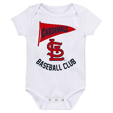 Newborn & Infant Fanatics Branded St. Louis Cardinals Fan Pennant 3-Pack Bodysuit Set