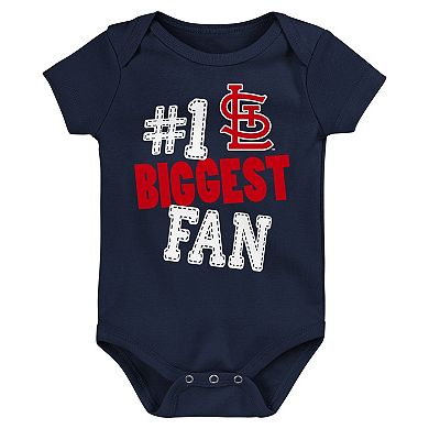 Newborn & Infant Fanatics Branded St. Louis Cardinals Fan Pennant 3-Pack Bodysuit Set