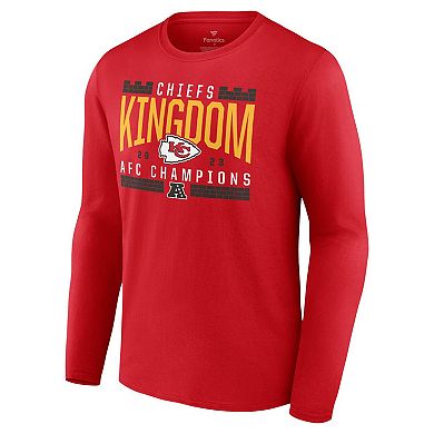 Men's Fanatics Branded Red Kansas City Chiefs 2023 AFC Champions Hometown Not Done Long Sleeve T-Shirt