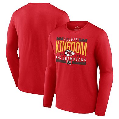 Men's Fanatics Branded Red Kansas City Chiefs 2023 AFC Champions Hometown Not Done Long Sleeve T-Shirt