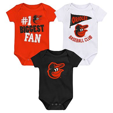 Newborn & Infant Fanatics Branded Baltimore Orioles Fan Pennant 3-Pack Bodysuit Set