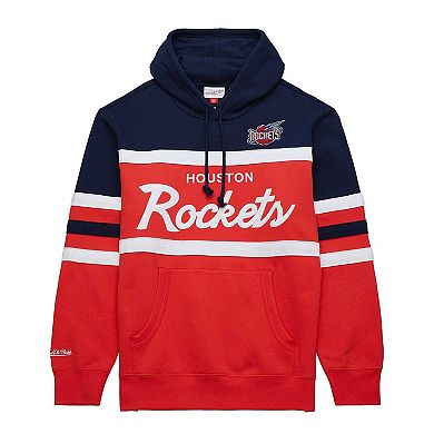 Men's Mitchell & Ness Red/Navy Houston Rockets Head Coach Pullover Hoodie