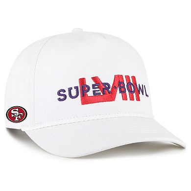 Men's '47  White San Francisco 49ers Super Bowl LVIII Overwrite Hitch Adjustable Hat