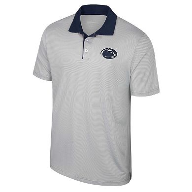 Men's Colosseum Gray Penn State Nittany Lions Tuck Striped Polo