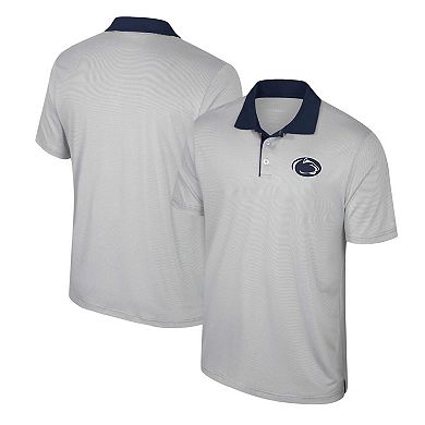 Men's Colosseum Gray Penn State Nittany Lions Tuck Striped Polo