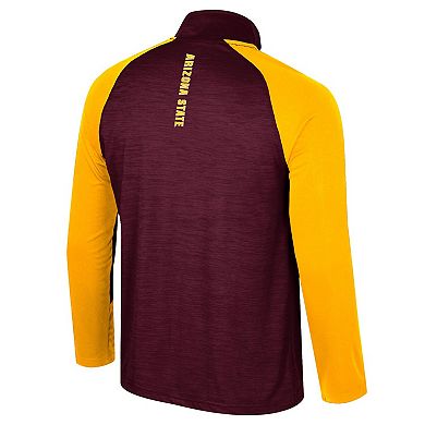 Men's Colosseum Maroon Arizona State Sun Devils Langmore Raglan Quarter-Zip Top