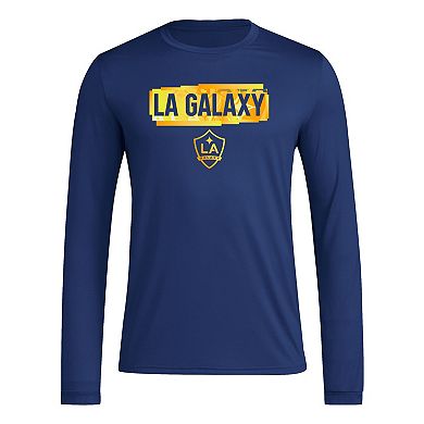 Men's adidas Navy LA Galaxy Local Pop AEROREADY Long Sleeve T-Shirt