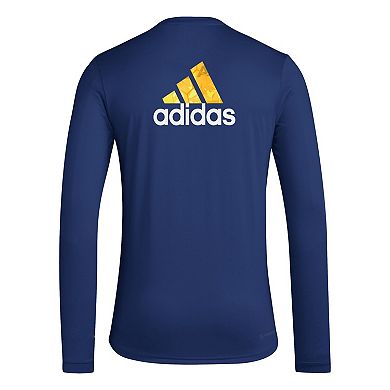 Men's adidas Navy LA Galaxy Local Pop AEROREADY Long Sleeve T-Shirt