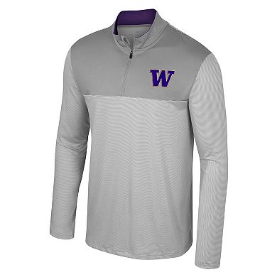 Men's Colosseum Gray Washington Huskies Tuck Quarter-Zip Top