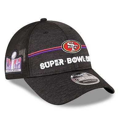 Men's New Era  Heather Black San Francisco 49ers Super Bowl LVIII 9FORTY Trucker Adjustable Hat