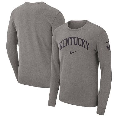 Men's Nike Heather Gray Kentucky Wildcats Arch 2-Hit Long Sleeve T-Shirt