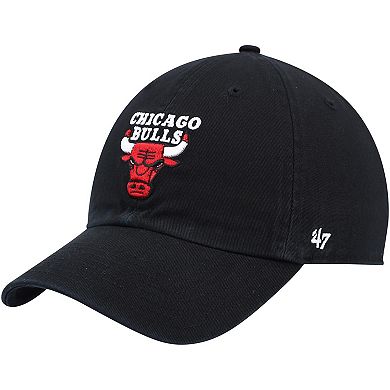 Men's '47 Black Chicago Bulls Team Clean Up Adjustable Hat