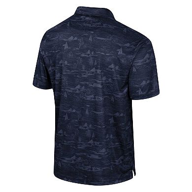 Men's Colosseum Navy Michigan Wolverines Daly Print Polo