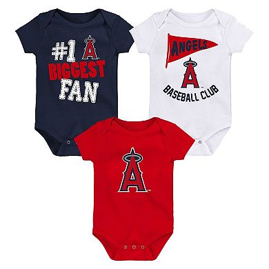 Infant Fanatics Branded Los Angeles Angels Fan Pennant 3-Pack Bodysuit Set