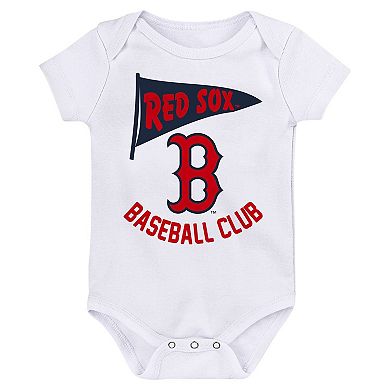Newborn & Infant Fanatics Branded Boston Red Sox Fan Pennant 3-Pack Bodysuit Set