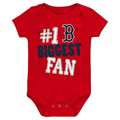 Newborn & Infant Fanatics Branded Boston Red Sox Fan Pennant 3-Pack Bodysuit Set