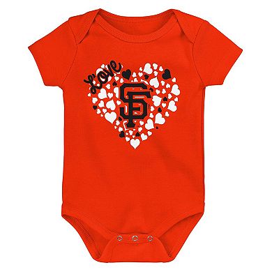 Girls Infant Fanatics Branded San Francisco Giants 3-Pack Home Run Bodysuit Set