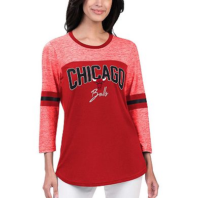 Women's G-III 4Her by Carl Banks Red Chicago Bulls Play the Game Three-Quarter Sleeve T-Shirt