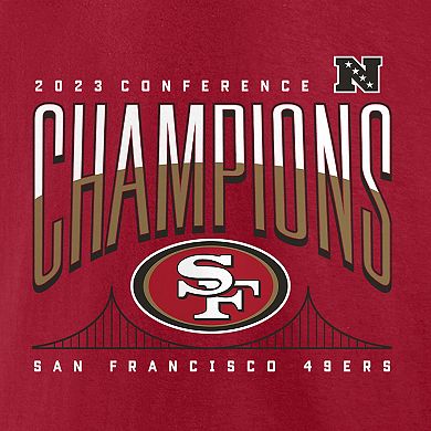 Men's Fanatics Branded Scarlet San Francisco 49ers 2023 NFC Champions Hometown Not Done T-Shirt
