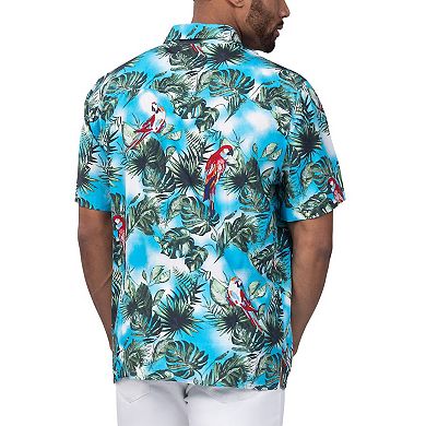 Men's Margaritaville Light Blue Detroit Lions Jungle Parrot Party Button-Up Shirt