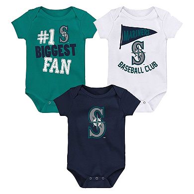 Newborn & Infant Fanatics Branded Seattle Mariners Fan Pennant 3-Pack Bodysuit Set