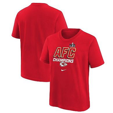 Youth Nike  Red Kansas City Chiefs 2023 AFC Champions Iconic T-Shirt