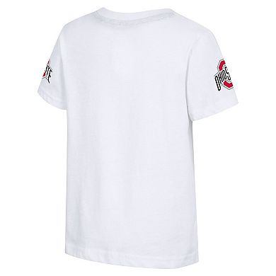 Toddler Colosseum White Ohio State Buckeyes Buddy Baseball T-Shirt