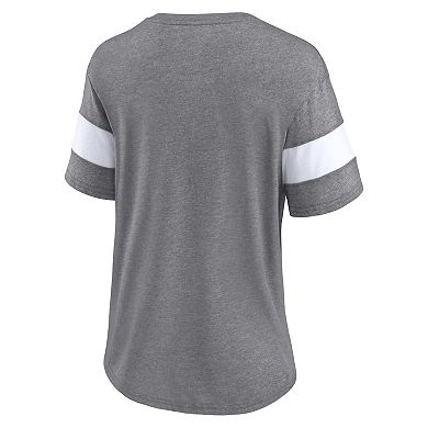 Women's Fanatics Branded  Heather Gray San Francisco 49ers Super Bowl LVIII Cheer Section Tri-Blend V-Neck Fashion T-Shirt