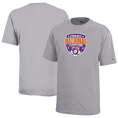 Youth Champion Gray Clemson Tigers 2023 NCAA Men's Soccer National Champions T-Shirt
