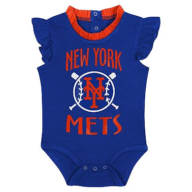 Newborn & Infant Fanatics Branded Royal/Gray New York Mets Two-Pack Fan Bodysuit Set