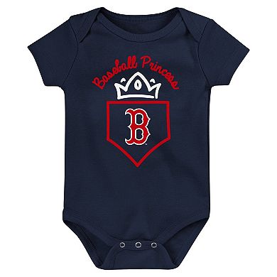 Infant Fanatics Branded Navy/Red/Pink Boston Red Sox Three-Pack Home Run Bodysuit Set