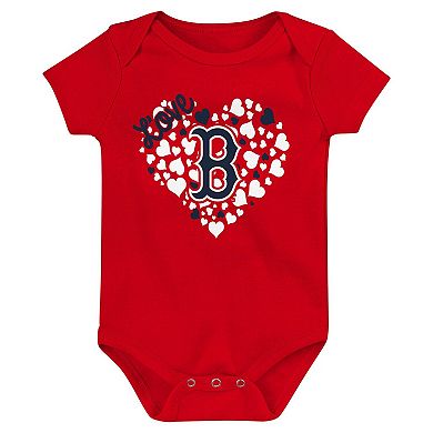 Infant Fanatics Branded Navy/Red/Pink Boston Red Sox Three-Pack Home Run Bodysuit Set