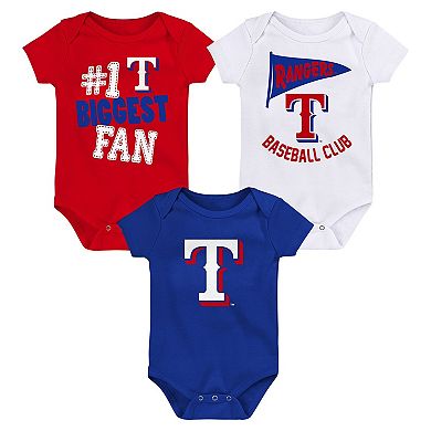 Newborn & Infant Fanatics Branded Texas Rangers Fan Pennant 3-Pack Bodysuit Set