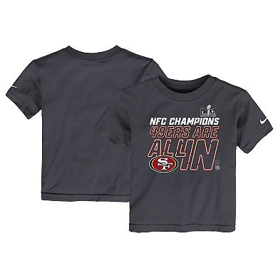 Toddler Nike  Anthracite San Francisco 49ers 2023 NFC Champions Locker Room Trophy Collection T-Shirt