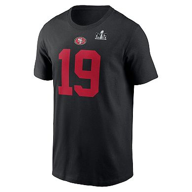 Men's Nike Deebo Samuel Black San Francisco 49ers Super Bowl LVIII Patch Player Name & Number T-Shirt