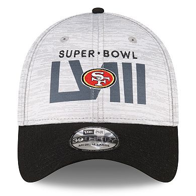 Men's New Era  Heather Gray/Black San Francisco 49ers Super Bowl LVIII 39THIRTY Flex Fit Hat
